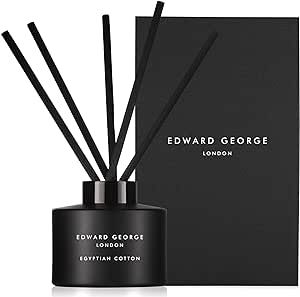 Edward George Reed Diffusers for Home Egyptian Cotton Fragrance Oil Reed Diffuser Set with 10 Oil Diffuser Sticks, 5.6 fl oz