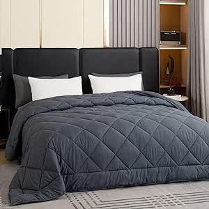 GOHOME 120x120 Oversized King Comforter All Season Extra Large King Size Microfiber Comforter Quilted Down Alternative Duvet Insert with 8 Corner Tabs