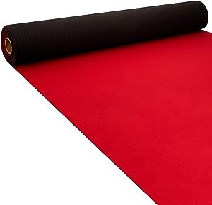 Neoprene Red Carpet Runner Reusable Red Plastic Floor Runner Non Slip Rubber Backed Runner Rugs for Hallway Red Aisle Runner Carpet Roll for Wedding Party Decor Prom Business Outdoor (33 x 2.3 Ft)