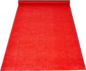 Red Carpet Runner for Party, 50 Ft Runway Aisle for Weddings, Banquets, Prom Nights, Movie Themed Red Carpet Party Decorations (40gsm, 3 Feet Wide, 50 Feet Long)