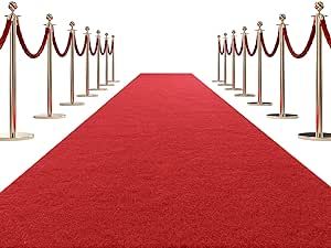 HOMBYS Extra Thick Red Carpet Runner for Events, 2.6x30 Feet Not Slip Red Aisle Runway Rug for Party Wedding & Special Events Decorations