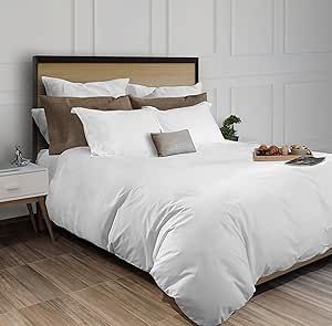 WhiteClassic White Duvet Cover Queen Size Zipper Closure - Luxury Soft Queen Duvet Cover Set 3 Piece, 1 Duvet Cover 90x90 and 2 Pillow Shams | Comforter Not Included