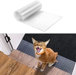 Carpet Protector for Pets, Cat Carpet Protector for Doorway, Cat Scratch Guard Carpet, 8.2FT Clear Heavy Duty Non-Slip Plastic Carpet Protector