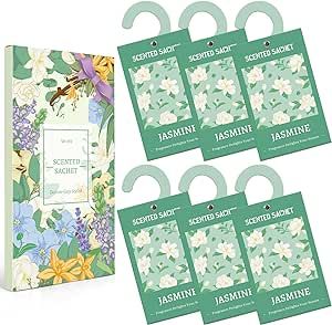 Scented Sachets for Drawer and Closet, Long-Lasting Jasmine Sachets Bags, Home Fragrance Perfume Sachets for Drawers Closets Wardrobes Bathrooms Cars
