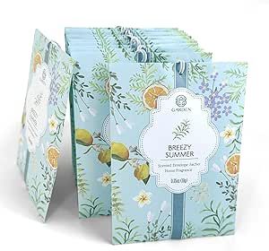 Breezy Summer Scented Sachets - 12 Pack, Long-Lasting Home Fragrance Sachet Bags, Large Fresh-Scented Packets, Scented Sachets for Drawer and Closet