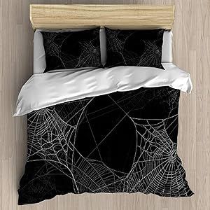 Halloween Haunted Kids' Duvet Cover Sets, Bedding Sets, Medieval Gothic Spooky Art 3D Printed Quilt Cover, Modern Microfiber, Room Decor Bedclothes Zipper with 2 Pillow Cases 90" X 90"
