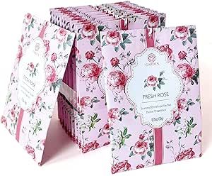 Fresh Rose Scented Sachets - 12 Pack, Long-Lasting Home Fragrance Sachet Bags, Large Fresh-Scented Packets, Scented Sachets for Drawer and Closet