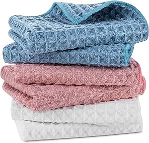 6 PC sdish Towels for Kitchen, Reusable Dish Cloths,12" x 12"Dish Towels for Washing Dishes ,Highly Absorbent Tea Towel,Premium Dish Rags_Suitable for Kitchen Bathroom and Cleaning Counters