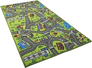 Kids Carpet Playmat Rug City Life Great for Playing with Cars and Toys - Play Learn and Have Fun Safely - Kids Baby Children Educational Road Traffic Play Mat for Bedroom Play Room Game Safe Area