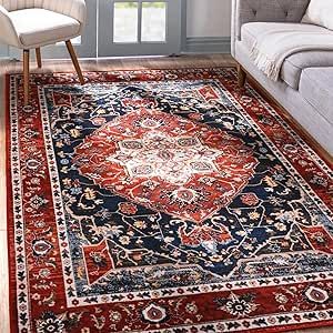 YJ.GWL Area Rug 3x5, Washable Entryway Rug, Soft Accent Rugs for Bedroom Living Room Entrance Kitchen, Non-Slip Non-Shedding Low-Pile Floor Carpet Doormat, Red