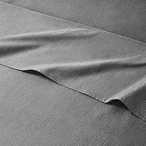 Twin Size Sheet Set - Breathable & Cooling Sheets - Softer Than Jersey Cotton - Same Look as Jersey Knit Sheets & T-Shirt Sheets - Deep Pockets - 3 Piece Set for Kids - Wrinkle Free - Heathered Grey