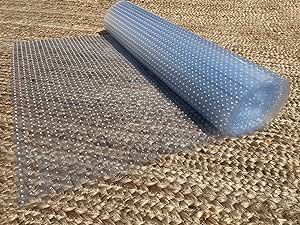 Home Must Haves Clear Vinyl Plastic Premium Deluxe PVC Ribbed Pattern Floor Runner Protector for Carpet (27" Wide)