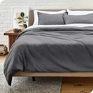 Bare Home Duvet Cover Twin/Twin Extra Long Size - Premium 1800 Super Soft Duvet Covers Collection - Lightweight, Cooling Duvet Cover - Soft Breathable Bedding Duvet Cover (Twin/Twin XL, Grey)
