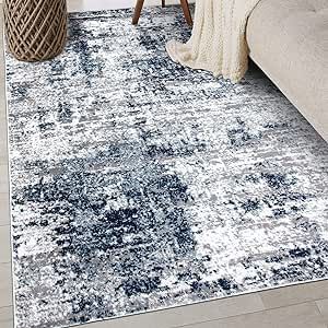 Rugshop Distressed Abstract Area Rug 3'3"x 5' Blue