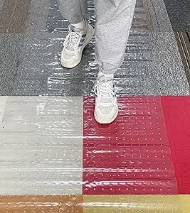 Clear PVC Vinyl Plastic Rug Protectors Runner Rug Carpet Protector Mat for Low Pile Carpet with Studded Backing (27 Inches Wide x 10 Feet Long)